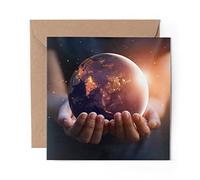 1 x Greeting Card World Peace Climate Change Earth - Blank Birthday Celebration Anniversary #16165