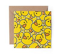 1 x Greeting Card Yellow Rubber Ducks Duckling - Blank Birthday Celebration Anniversary #2078