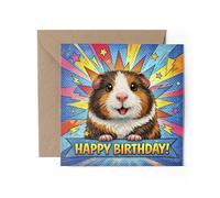 1 x Guinea Pig Greeting Card - Happy Birthday Animal Pet Pop Art Comic Gift #84070