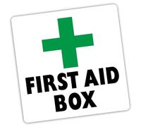1 x H23E First Aid Box Label External Sign Self Adhesive Sticker Medical Health and Safety Alert Notice Doctor Hospital Surgery 100mm