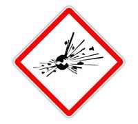 1 x H30E Explosive Sticker Health and Safety Sign COSHH External Self Adhesive Label Warning Explosives 100mm