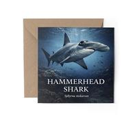 1 x Hammerhead Shark Greeting Card - Latin Name Animal Science Biology Birthday Gift #72035