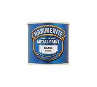 1 X Hammerite Satin Metal Paint White 250ml DIY Garage Shed Maintenance Work