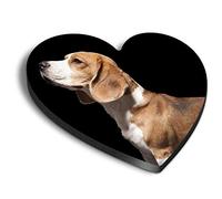 1 x Heart MDF Magnets - Adult Beagle Dog Hound Puppy Pet 44028
