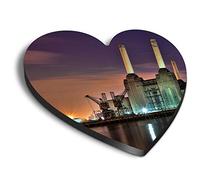 1 x Heart MDF Magnets - Battersea Power Station at Night 44232