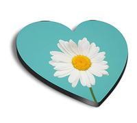 1 x Heart MDF Magnets - Blooming Daisy Flower Daisies 21247