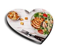 1 x Heart MDF Magnets - Caesar Salad Healthy Grilled Chicken Food 44499