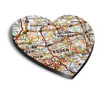 1 x Heart MDF Magnets - Essen Hausen Germany German Travel Map 44976