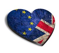 1 x Heart MDF Magnets - European Union Jack Flag UK Brexit 8430