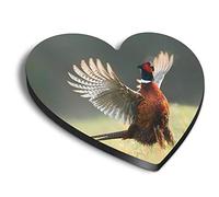 1 x Heart MDF Magnets - Male Ringneck Pheasant Bird 45660