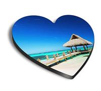 1 x Heart MDF Magnets - Punta Cana Dominican Republic Beach 24077