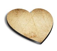 1 x Heart MDF Magnets - Vintage Map Boat Pirate Treasure 15889