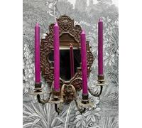 1 x Heather Pink Dinner Candle, Rustic Dark Pink Candle, Coloured Taper Bistro Dining Candle, Tall Purple Pink Candle 28cm, 14 Hour Burn, Cute Pink Dinner Candle