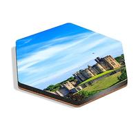 1 x Hexagon Coaster - Alnwick Castle Northumberland England UK Cork Backed MDF Glossy Tea Coffee Accessory #50071