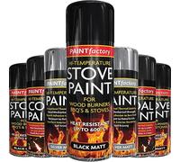 1 x High Temperature Black Matt Aerosol Spray Paint 400ml, Stove Up To 600°C, Engine Exhaust Adhesion, Heat Resistant Wood Burners, BBQ Grill