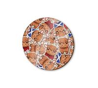 1 x Highland Cow Round Magnet - Scottish Cattle Animal Cartoon Cute Pattern Fridge Magnetic Travel Holiday Women Men #82014