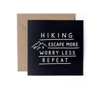 1 x Hiking Greeting Card - Escape More Worry Less Adventure Birthday #73412