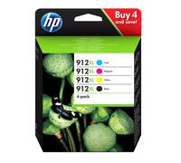 HP 912XL 4-pack Black/Cyan/Magenta/Yellow Original Ink Cartridges ink cartridge 4 pc(s) High (XL) Yield Black, Cyan, Magenta, Yellow