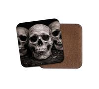 1 x Human Skulls Coaster - Bones Death Mortality Black & White Photography Office Birthday Gift #71733