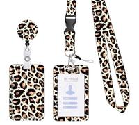 1 x ID Card Holder with Band, ID Badge Holder, Breakaway Lanyard for, Retractable Badge Reel, Removable Name Plate Clips, Neck Lanyard Strap, Teacher Office Gifts, Card Holder