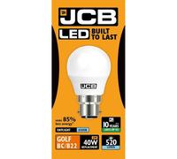1 X JCB LED 6w = 40w BC/B22 Golf Ball Bulbs Bayonet Cap 520lm Daylight 6500k Non Dimmable [Energy Class