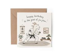 1 x jiu-jitsu GOAT Greeting Card - Happy Birthday Funny Cute Cartoon Martial Arts #72767