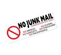 1 x JM0 Platinum Place Sticker No Junk Mail Sign Leaflets Menus Flyers Circulars Salespeople Letterbox Warning House Self Adhesive Vinyl Door Notice Letter Box Design