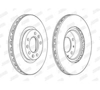 1 x Jurid Brake Disc Front Vented Fits Citroen C4 Picasso & Grand 1.2 1.6 15-18