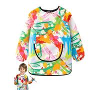 1 x Kids Painting Apron, Painters Work Apron, Waterproof Coated Suit, Stain Resistant Apron for Boys and Girls Age 2-4 Years for School Art Lessons (Doodle)