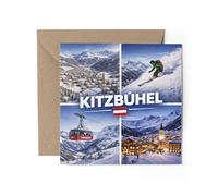 1 x Kitzbuhel Austria Tyrol Greeting Card - Ski Resort Skiing Snowboard Gift #71792