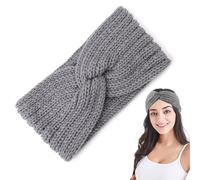 1 x Knitted Hair Bands, Women's Knitted Winter Hair Bands, Women's Hair Bands, Elastic Ear Warmers (Grey)