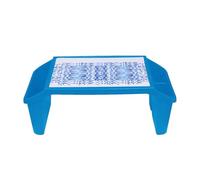 1 x Lap Desk Laptop Stand Portable Plastic Study Table for Reading Eating Watching Movie on Couch/Sofa or Floor, Coffee Serving Tray Breakfast Table with Storage Space - Blue =