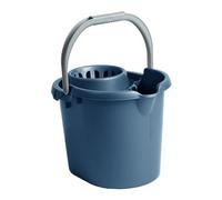1 x Large 16L Litre Plastic Mop Bucket Cleaning Bucket with Detachable Wringer Carry Handle & Pouring Lip Bucket For Cleaning Floors School Office Restaurant Shop Commercial Use (Navy)