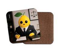 1 x Lawyer Lemon Square Coaster - Law Solicitor Student Job Work Joke Funny Cute Face Food Office Gift #85092
