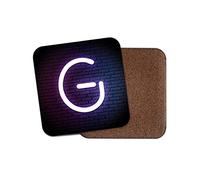 1 x Letter G Initial Coaster - Neon Sign Name Birthday #29440