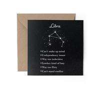 1 x Libra Negative Traits Greeting Card - Funny Joke Zodiac Star Sign Horoscope Astrology Constellation Birthday Gift #71494