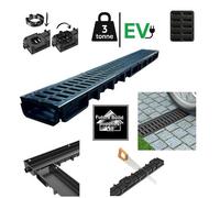 1 X Lowflow Shallow Drainage Channel Black Plastic Grating 50mm Deep X 1M Length X 125mm Width Suitable For Driveways 3T Limit