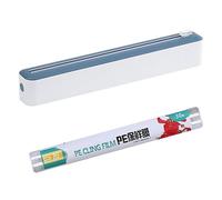 1 X Magnetic Cling Film Cutter with 1 Roll of Cling Film, Aluminum Foil Cutter, Food Packaging Dispenser, Cling Film Dispenser, Suitable for Cling Film, Tin Foil, Kitchen