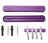 1 X Magnetic Knife Holder Storage Rack Twin Strip Multipurpose Utensil Kitchen Craft Tool Holder Organizer for Wall Fixings Included (Purple 33cm)
