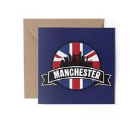 1 x Manchester Greeting Card - Flag Skyline City UK England Travel Holiday Birthday Thank You Friend Lover Fan Home Mum Dad Kids Gift #83142