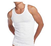 1 X Mens 5 Star Executive Pure 100% Cotton Colored & White Interlock Vest in Size Small to 5XL (2XL, White)