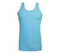 1 X Mens 5 Star Executive Pure 100% Cotton Colored & White Interlock Vest in Size Small to 5XL (Large, Blue)