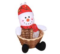 1 x Merry Christmas Candy Storage Basket Decoration Santa Snowman Storage Basket Desktop Chocolate Box Snack Store (B, One Size)