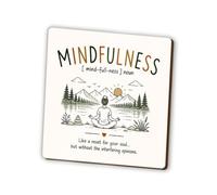 1 x Mindfulness MDF Magnet - Meditation Dictionary Description Sport Definition Funny Joke Hobby Job Fridge Toolbox Gift #73112