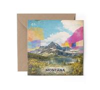 1 x Montana US State Greeting Card - USA America Holiday Travel Modern Art Gift #72156