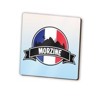 1 x Morzine Square Magnet - Ski France French Resort Flag Skyline Landmarks Fridge Magnetic Travel Holiday Family Friend Women Men #83433