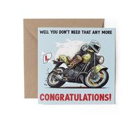 1 x Motorbike Greeting Card - Passed Bike Congratulations Moped L Plate Well Done Driving Test Dirt Racer Teen Boys Girls Gift #83090