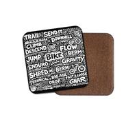 1 x Mountain Bike Theme Coaster - MTB Doodle Scribble Men's Boy's Birthday Gift #71900