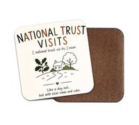 1 x National Trust Visits Coaster - Stately Homes Dictionary Description Sport Definition Funny Joke Hobby Job Gift #73105