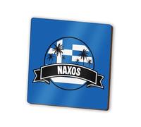 1 x Naxos Square Magnet - Greece Greek Island Flag Skyline Landmarks City Fridge Magnetic Travel Holiday Family Friend Women Men #83268